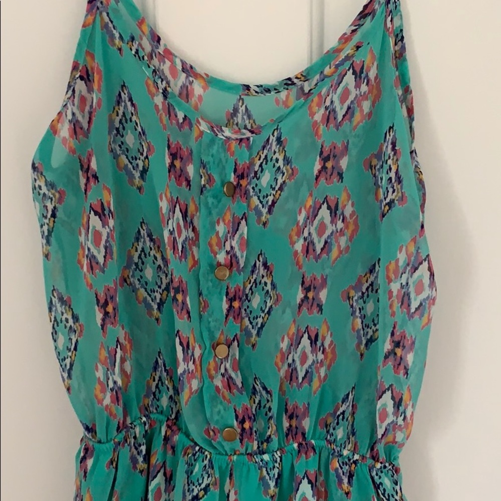 Turquoise printed romper - Picture 2 of 3